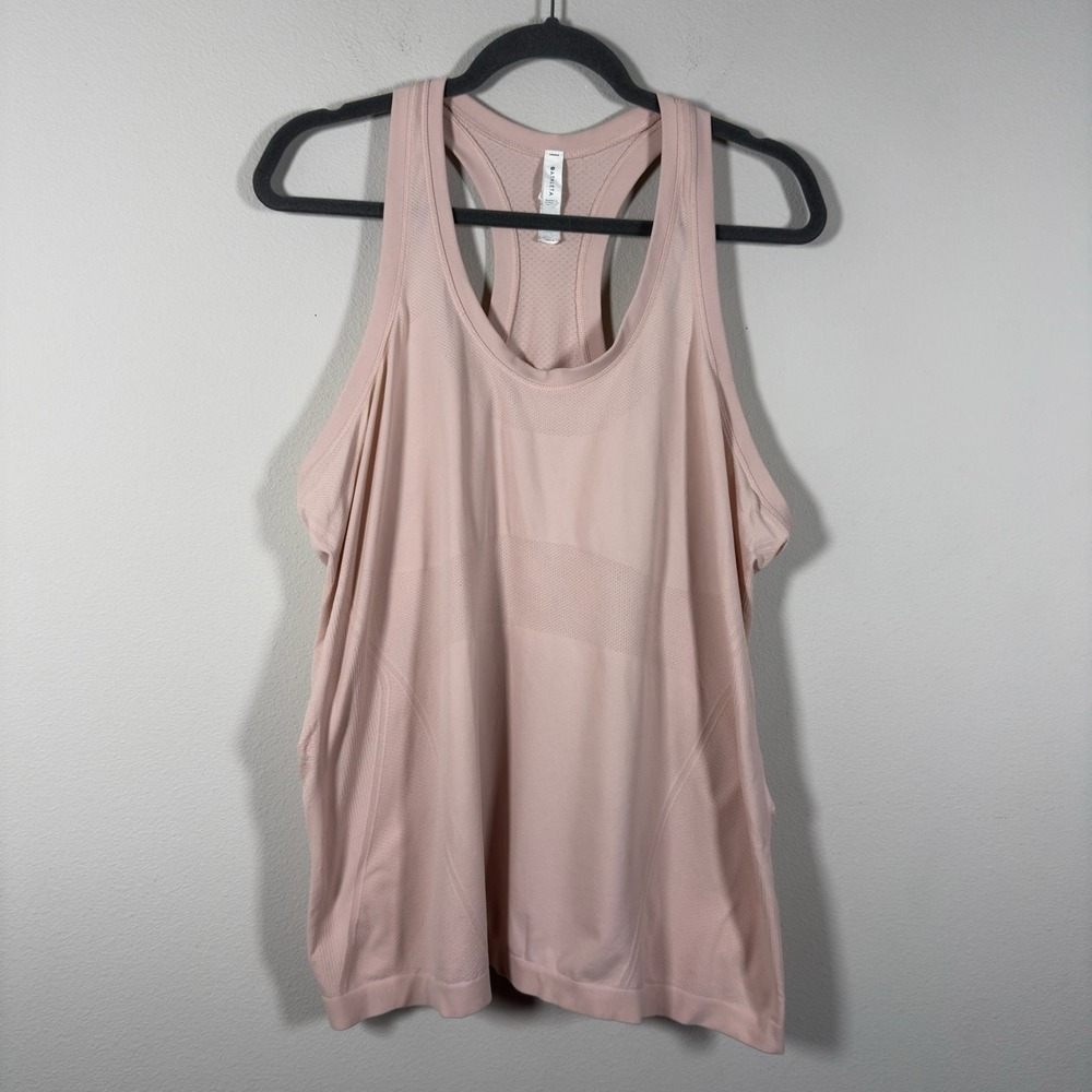 Athleta Renew Racerback Tank Top Pink Mesh Activewear Yoga Size XL